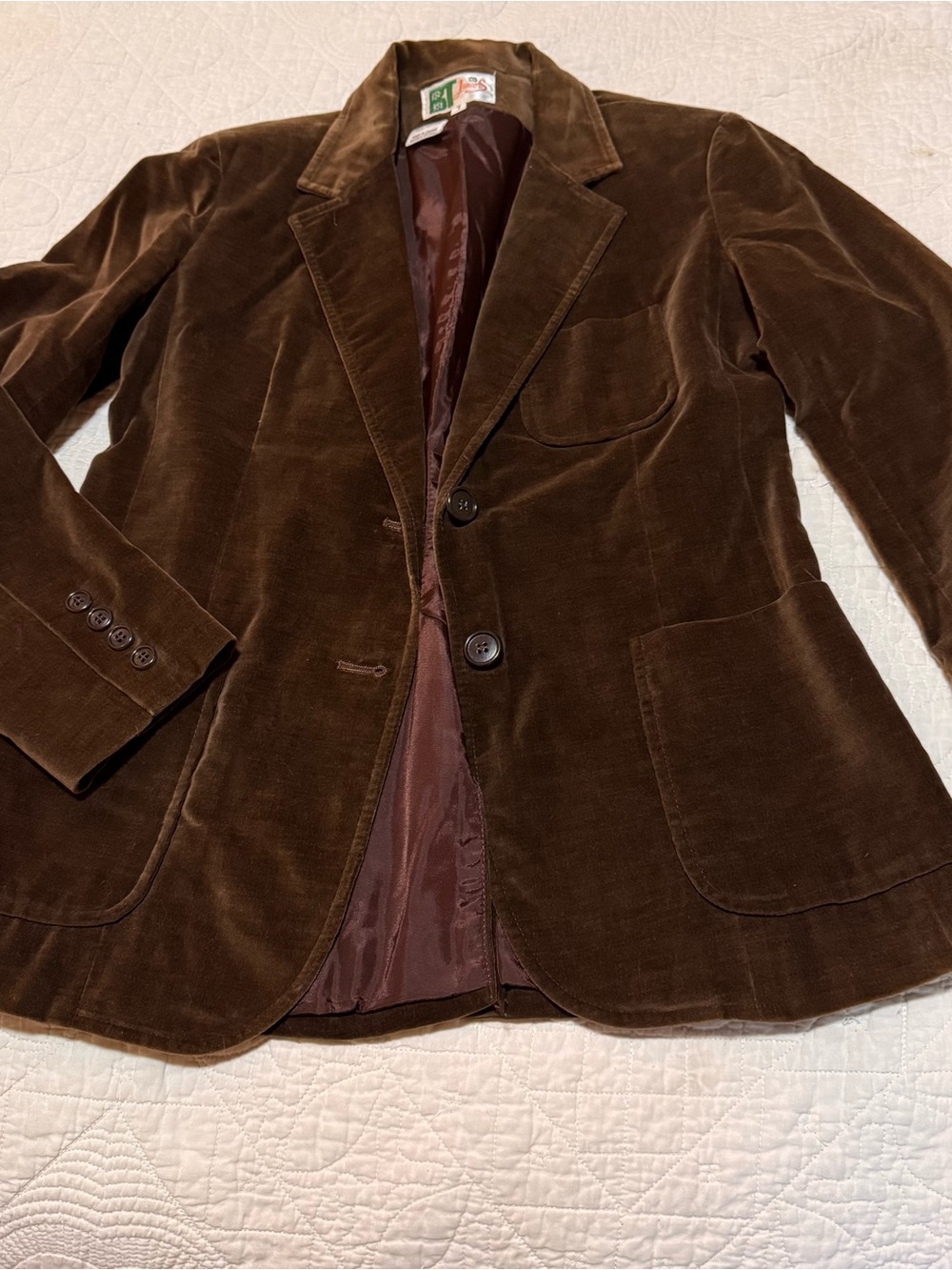 Vintage Women's Brown Velour Blazer Jacket